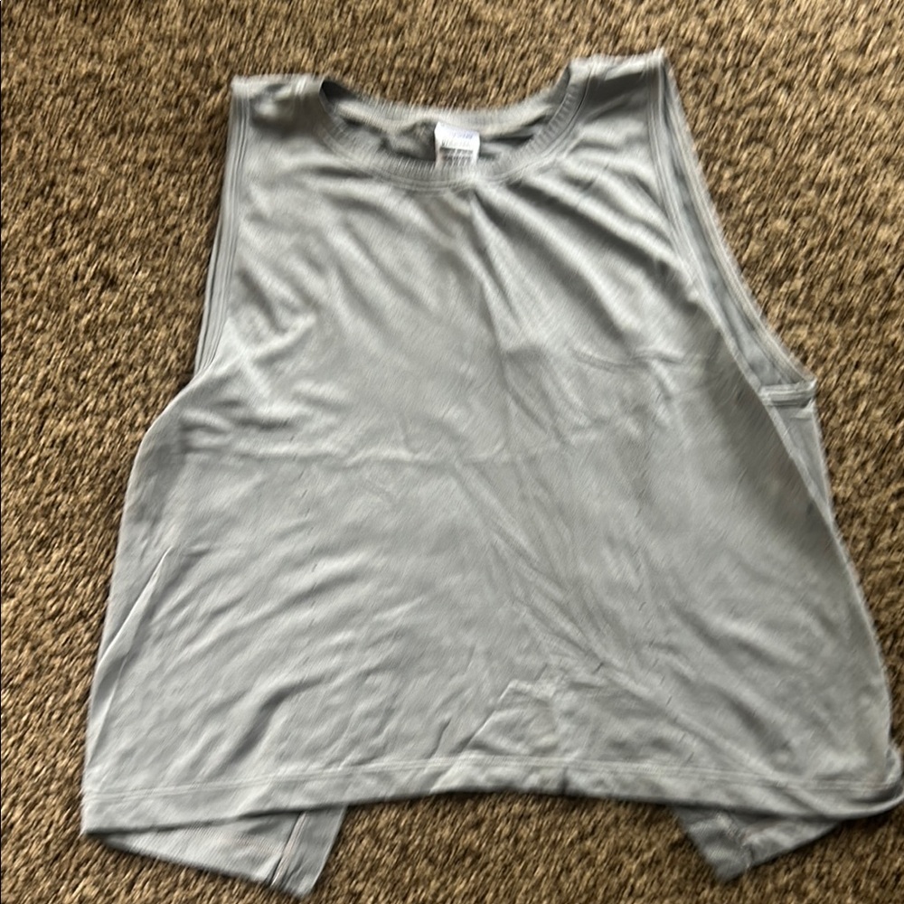 Gymshark Silver Gray Sleeveless Split Back Boxy Muscle Tee